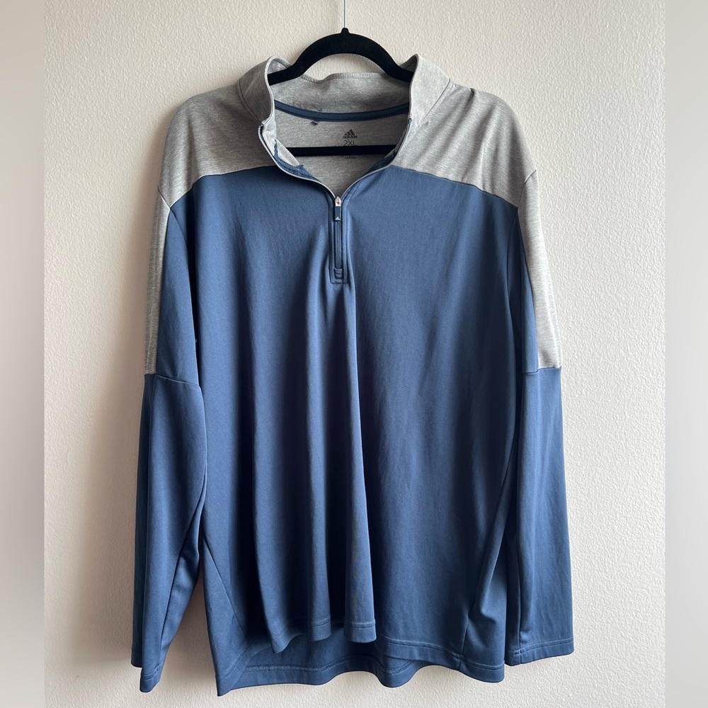 XXL Adidas Performance 1/4 Zip - Gray / navy